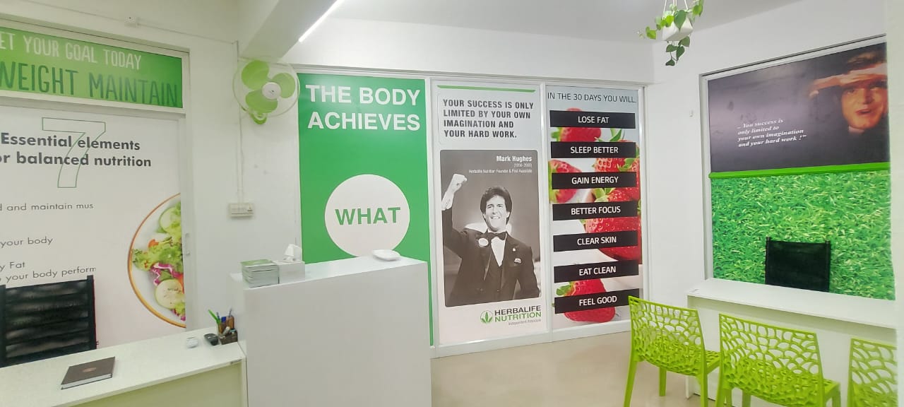 Consultation area with balanced nutrition wall